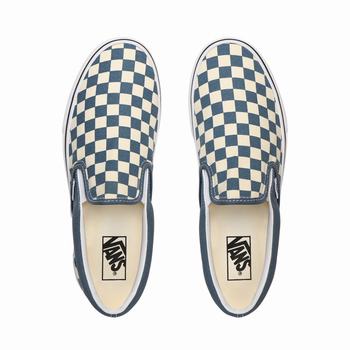 Damske Slip On Tenisky Vans Checkerboard Classic Modre/Biele VA07LWPRC